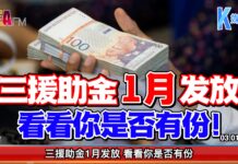 【新闻专题】三援助金1月发放 看看你是否有份!